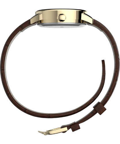 Timex Women's Easy Reader Date Brown/Gold 25mm Casual Watch, Leather Strap
