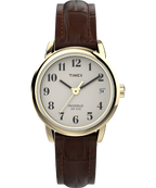 Timex Women's Easy Reader Date Brown/Gold 25mm Casual Watch, Leather Strap